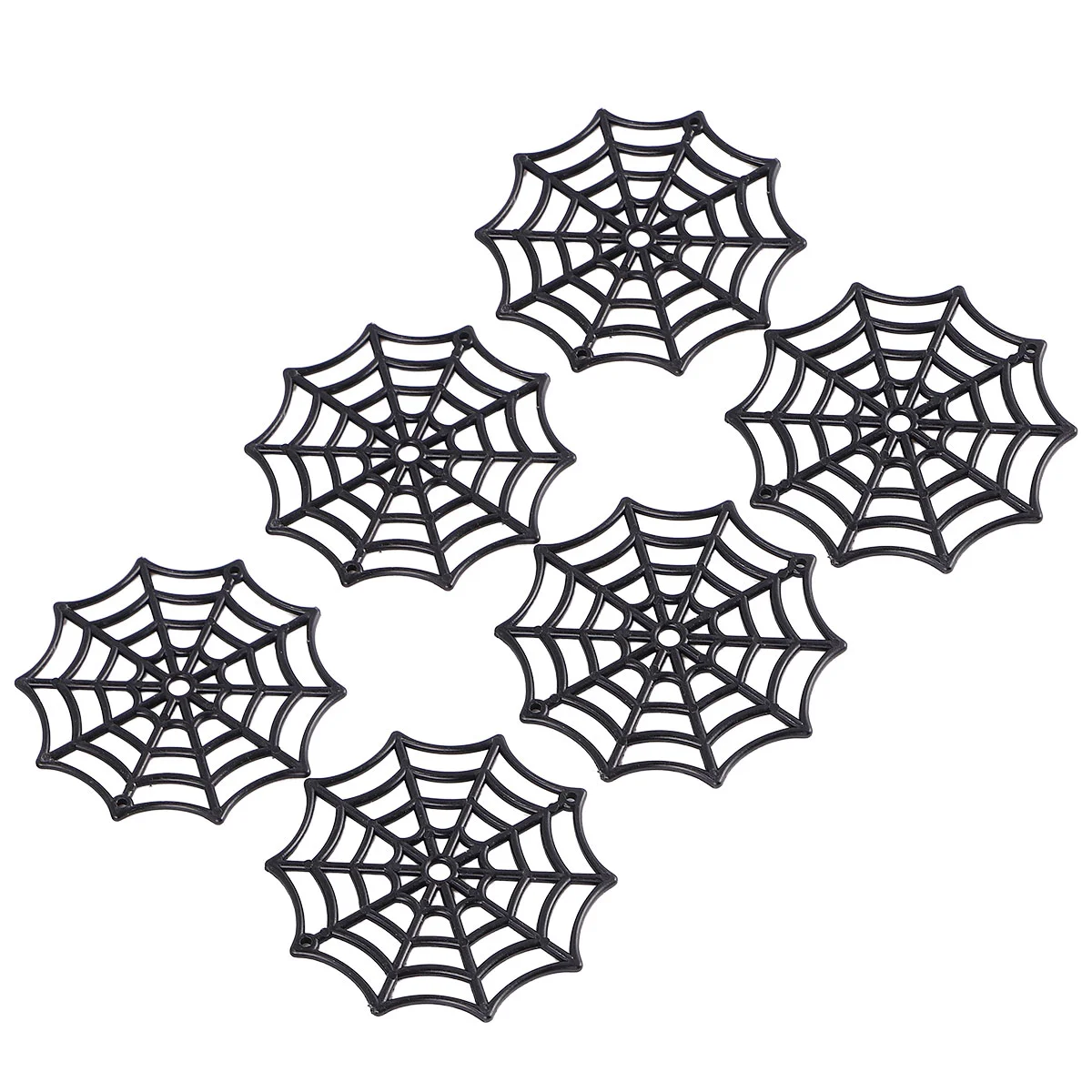 

50 Pcs Halloween Plastic Spider Web Props Party Favors Black Prom Cobweb Decorations