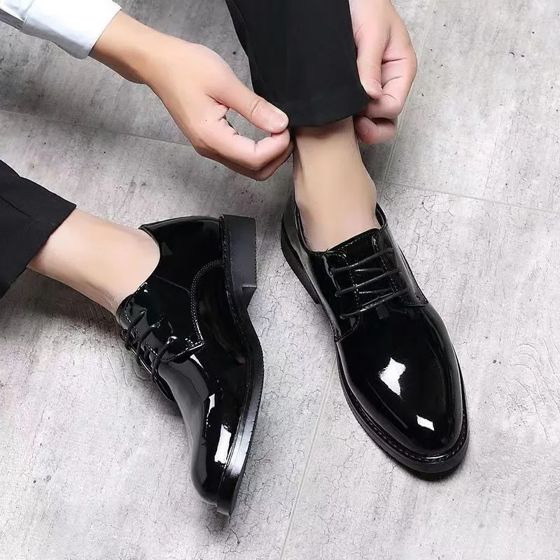 patent leather shoes for man casual business formal shoes man black office man dress shoes