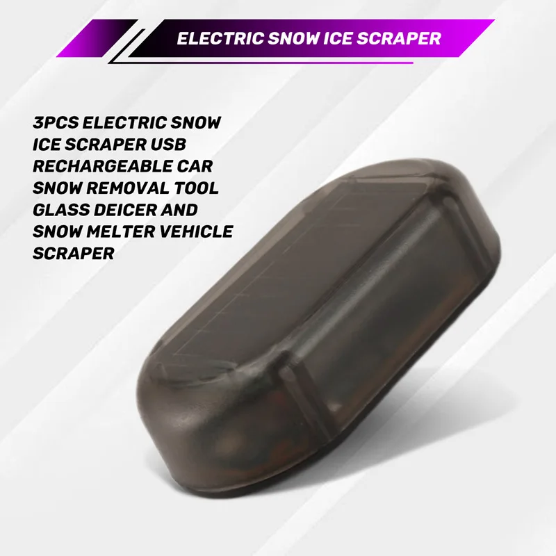 ديسر 3 قطعة مكشطة ثلج الثلج الكهربائية USB قابلة للشحن سيارة أداة إزالة الصواميل الزجاج مزيل الثلج ومكشطة السيارة