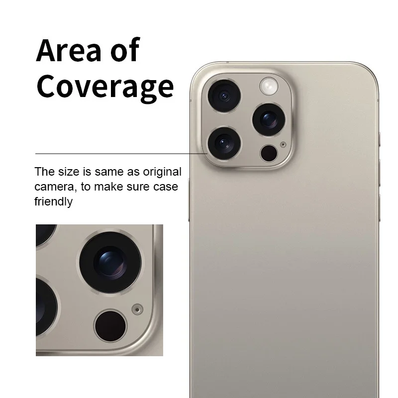 Aluminum Phone Lens Protector for iPhone 15 Pro Max Frosted Lens Cover Metal mobile Phone Lens Protection Film for iPhone 15 Pro