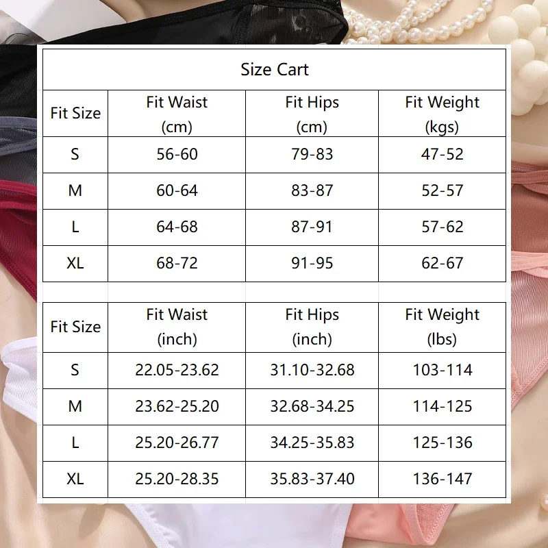 3PCS/Set Women Seamless Panties Perspective Lace Sexy Lingerie Low Rise Breathable Briefs Female Soft Underwear High Cut Panties