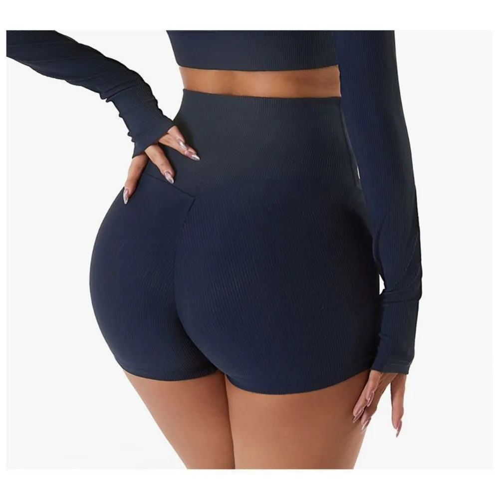 Invisible Open Crotch Fitness Shorts for Women, High Waist Belly Slimming Shorts, Hip Lifting, Sports Yoga Leggings, Outdoor Sex