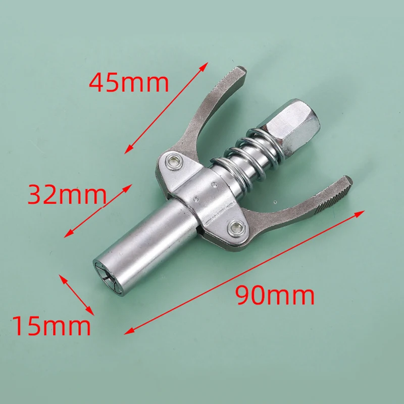 10000 PSI Grease Tool Coupler Heavy-Duty Quick Lock and Release Double Handle Stainless Steel NPTI/8 Leak-Free Grease Tool Tip