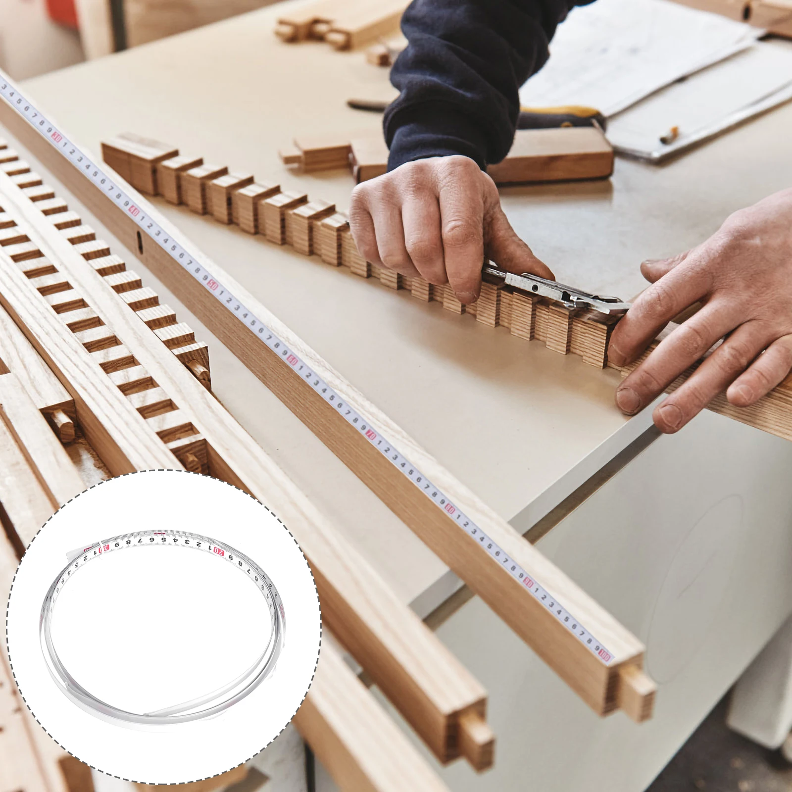 

2M Steel Miter Track Tape Measure Self Adhesive Metric Ruler Woodworking Miter Resistant Corrosion Resistant Double