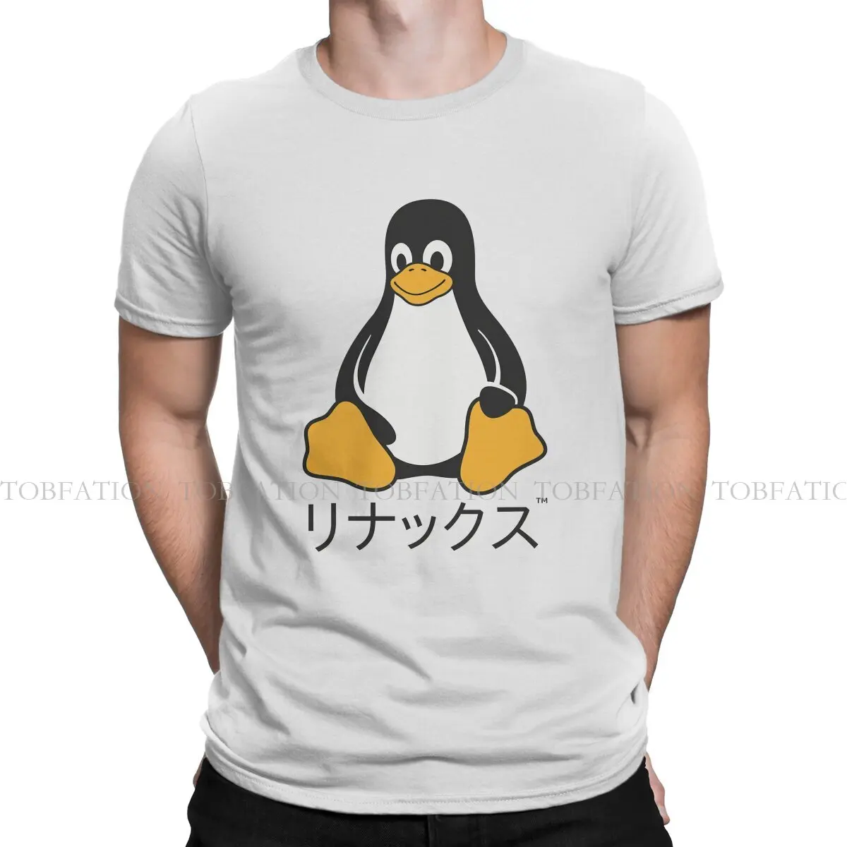 

Японская футболка Linux в стиле Tux, мужские уличные Топы в стиле Харадзюку, хлопковая Футболка оверсайз с круглым вырезом