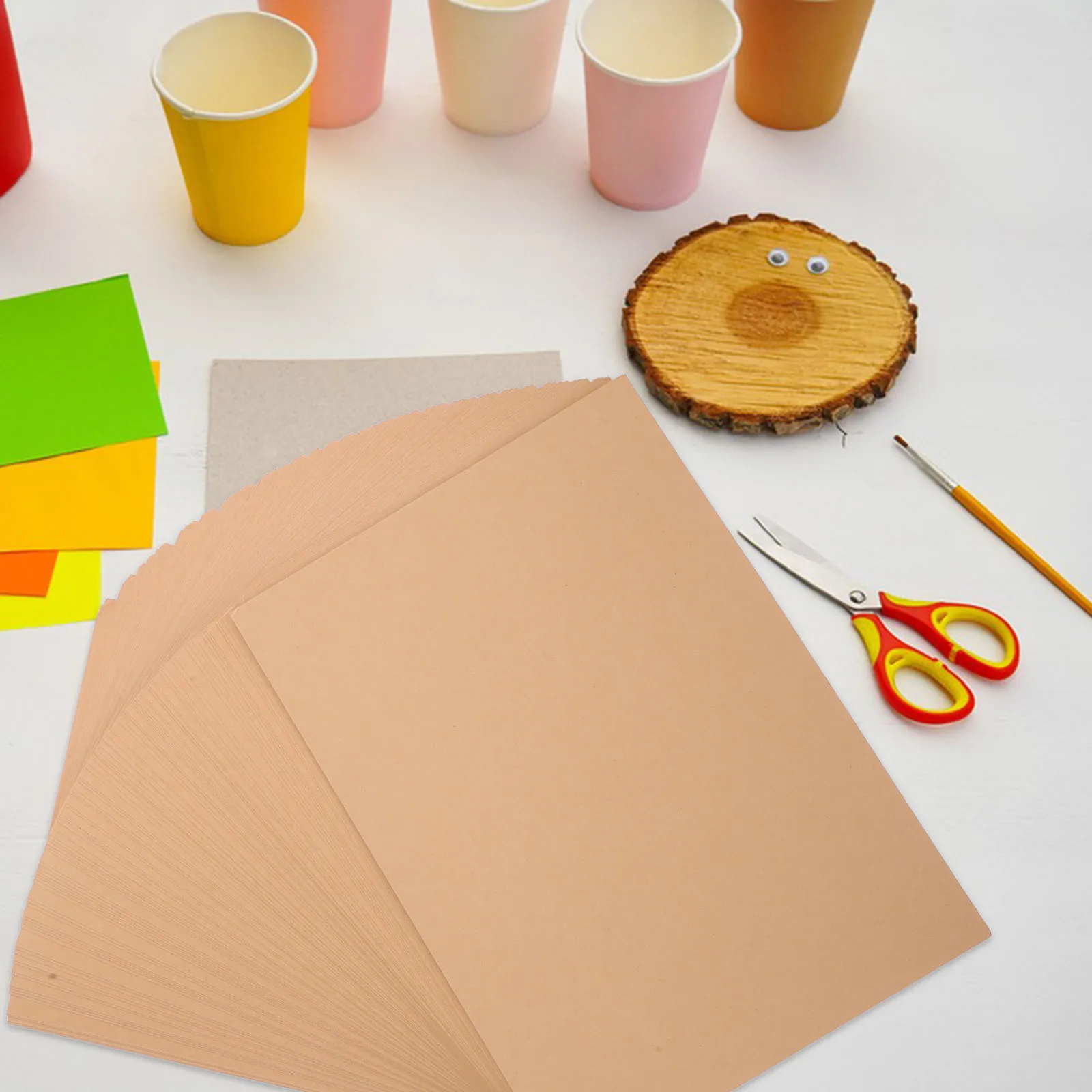 100 ورقة من ورق الكرافت البني بطاقات 240 جرام بطاقات سميكة لدعوات أعياد الميلاد وحفلات الزفاف بطاقات مصنوعة يدويًا وحرف القصاصات