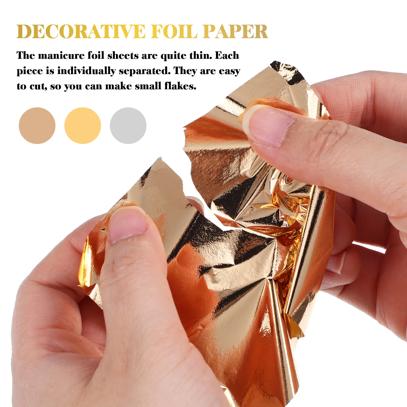 

400 Pcs Nail Foil Metallic Flakes Craft Paper Decorative Gilding LeafGold Nail Foil K Gold