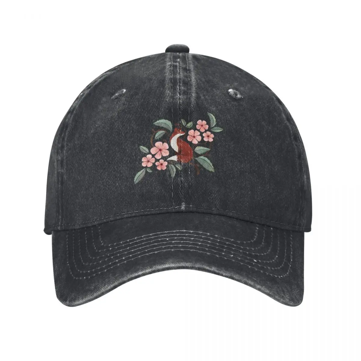 Fox in Cherry Blossoms Baseball Cap Luxury Cap Custom Cap party Hat Fashion Beach Female Men's