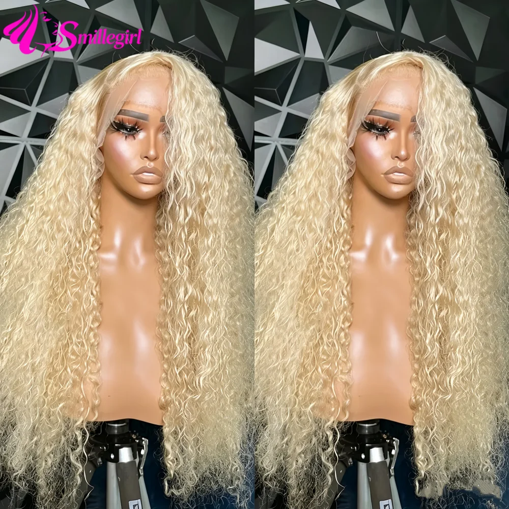 

13x4 13x6 HD Transparent 613 Curly Blonde Color Lace Front Human Hair Wigs For Women Raw Brazilian Deep Wave Lace Frontal Wig