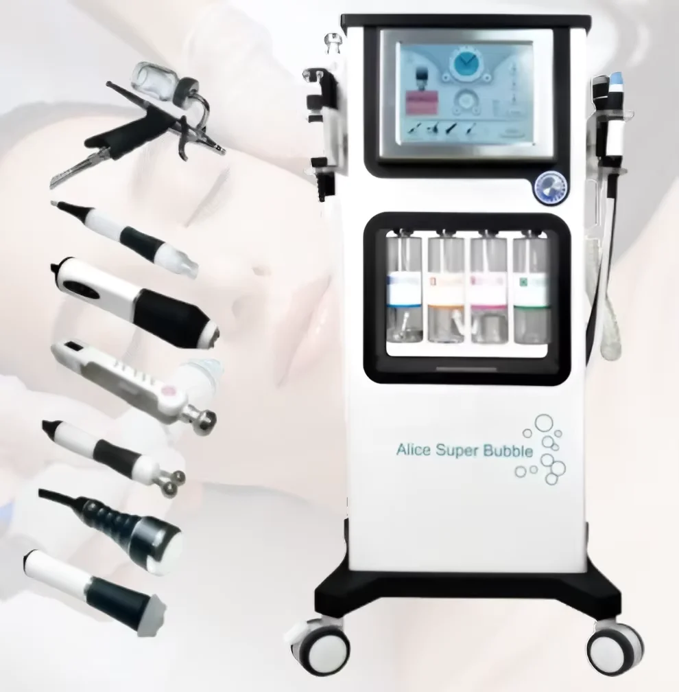 New Alice Super Bubble 7 In 1 Facial Cleaning Exfoliate Infuse Oxygenate Skin Smooth Tightening Facial Salon Machine