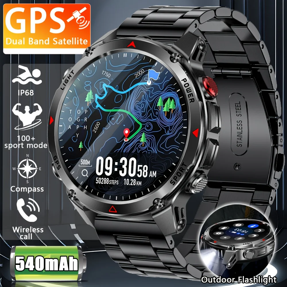 

【Совершенно новые】На открытом воздухе Военные GPS Спортивные Смарт-часы Мужчины RIDE Run GPS трекер для плавания 3ATM Компас Высотомер Фитнес-трекер Smartwat