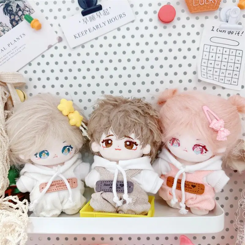 10/20cm Idol Doll Clothes Cute White Hoodie Rompers Suit DIY Mini Doll Clothing Accessories for Girls Fans Kids Collection Gifts