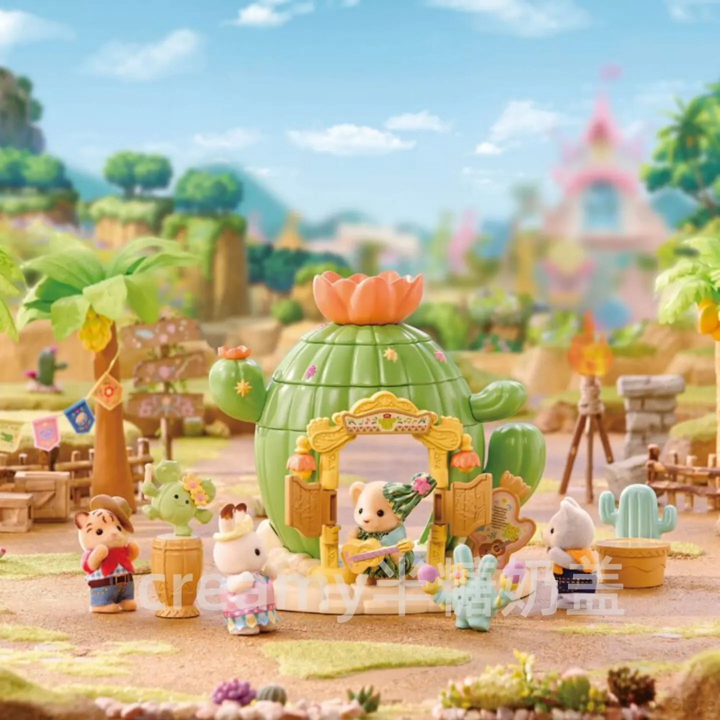 Sylvanian Families New Cactus Cottage Happy Performance Limited Edition Collectible Pendant Bear Figure Toy For Adult Collectors