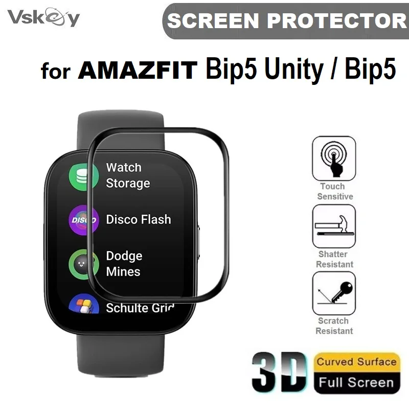 

100 шт. 3D изогнутая мягкая защитная пленка для экрана для Amazfit Bip 5 Unity Smart Watch, защитная пленка с полным покрытием для AMAZFIT BIP5