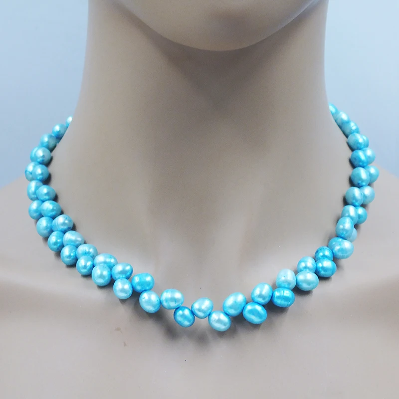 

7MM natural pearl necklace. Carefully designed women's summer fashion jewelry 18”