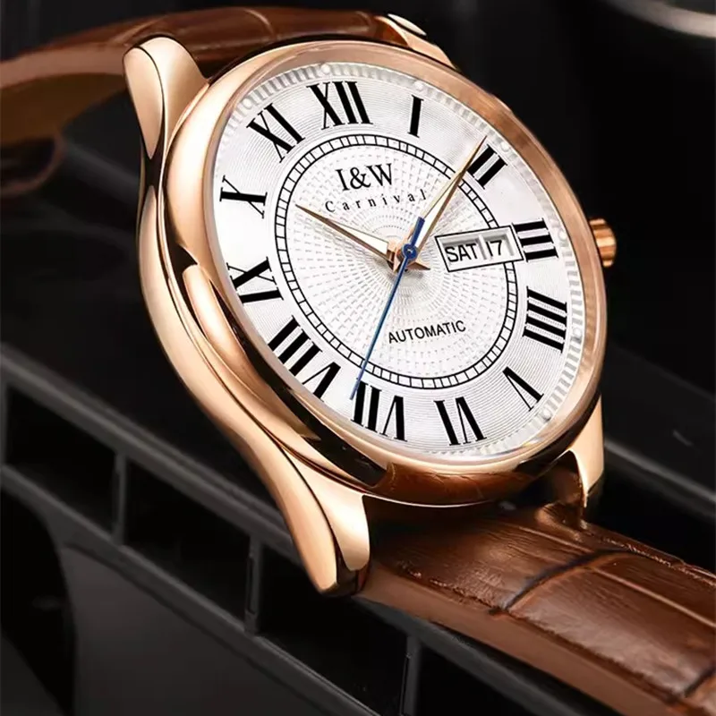 Montre CARNIVAL Mechanical Dress Watches for Men Brands Luxury Sapphire Automatic Wristwatches Mens Waterproof Relogio Masculino