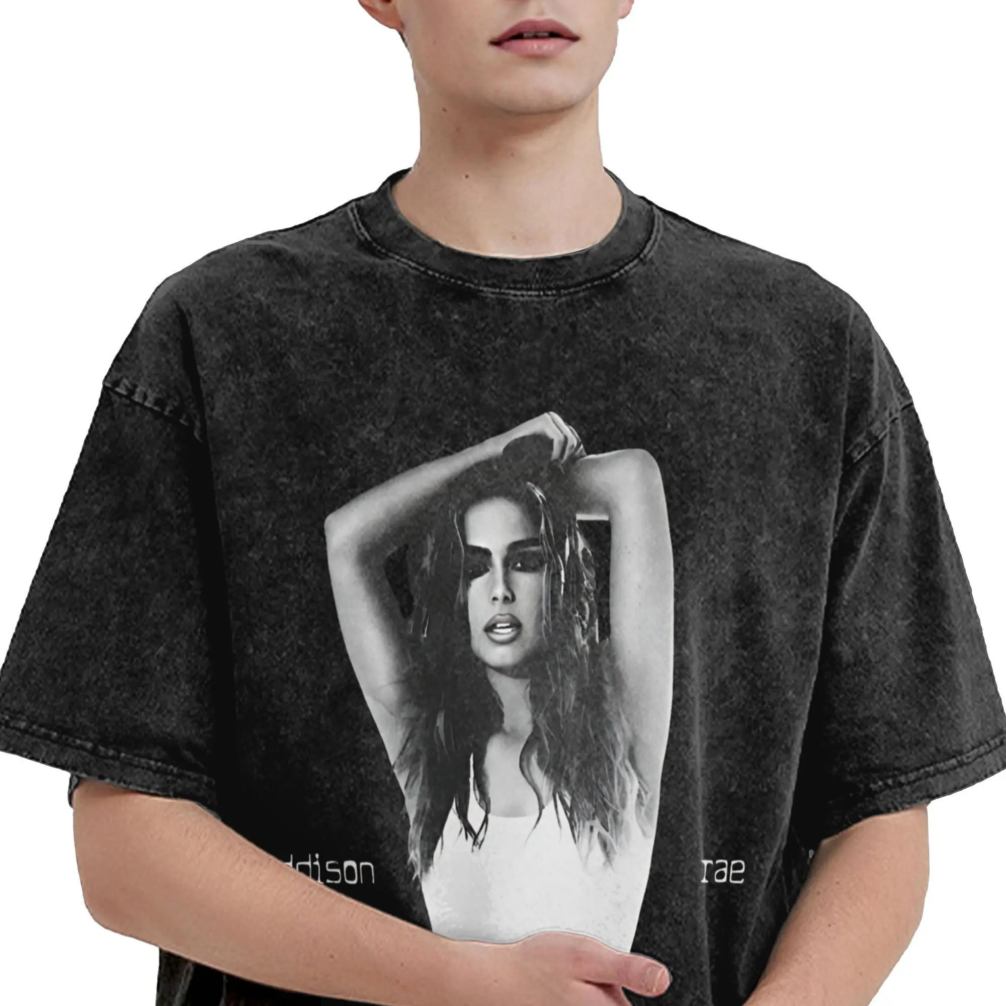 الصيف أديسون راي جولة أديسون 2025 غسلها تي شيرت اكسسوارات Harajuku تي شيرت الرجال النساء المحملة #3