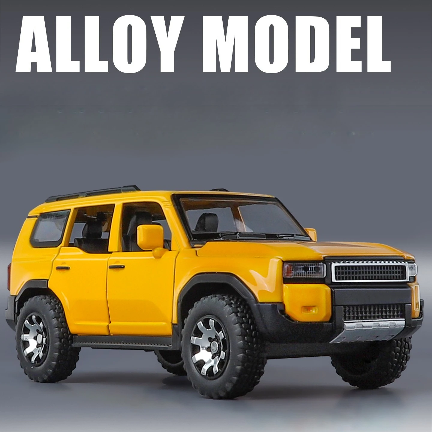 1:32 Prado SUV Automodell Spielzeug Legierung Druckguss Zurückziehen Türen Geöffnet Sound Licht Geländewagen Geschenke für Kinder Sammlung