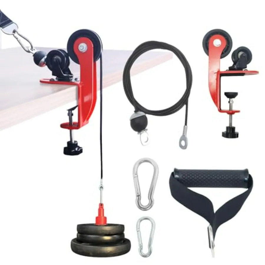 نظام بكرة تدريب مصارعة الذراع الاحترافي لتقوية الساعد والمعصم: آلة كابل قابلة للتعديل بمقبض حبل #1