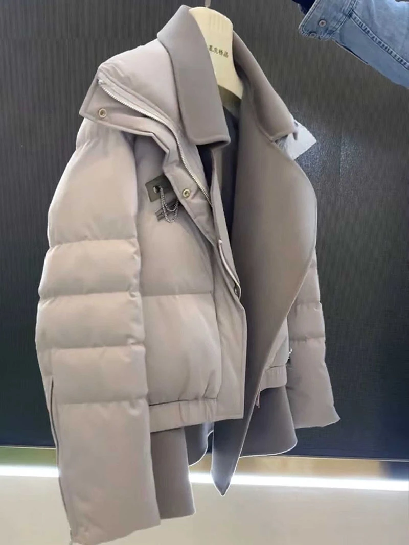 Ay lã retalhos ort terno feminino sle down jaet versão coreana alta quali inverno outerwear quente e sli