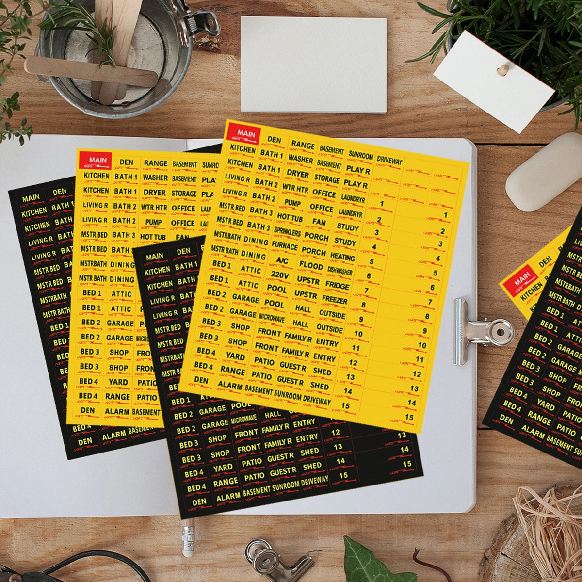 

129 наклеек для распределительных коробок, водонепроницаемые, 6,5*7,28 дюйма, яркие, для идентификации и напоминания, для коробок предохранителей