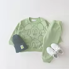 Cute Cartoon Print Baby Summer Tracksuit Set