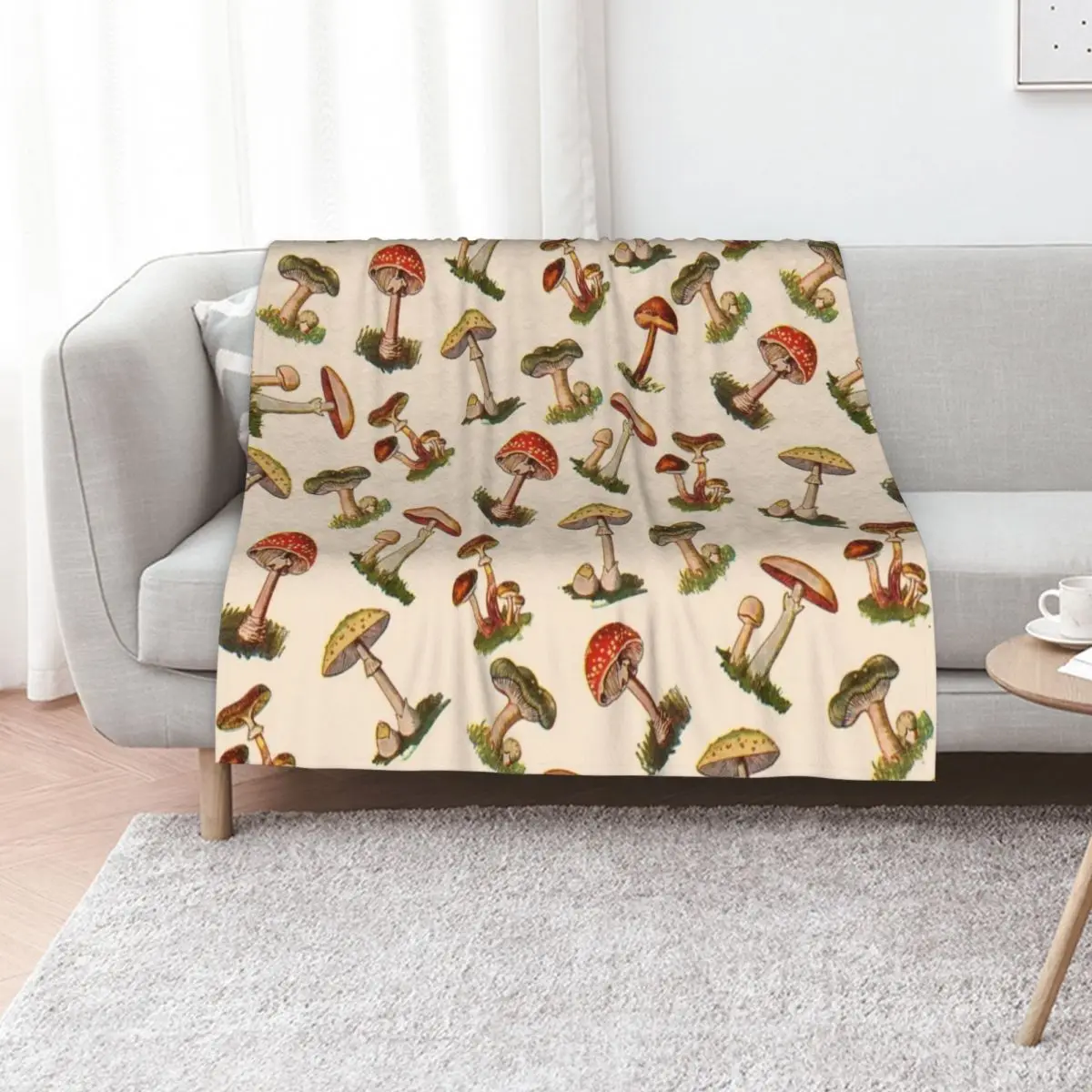Mushrooms Throw Blanket Soft Plush Plaid Cute Plaid sofa bed Designers Giant Sofa Luxury Brand Blankets