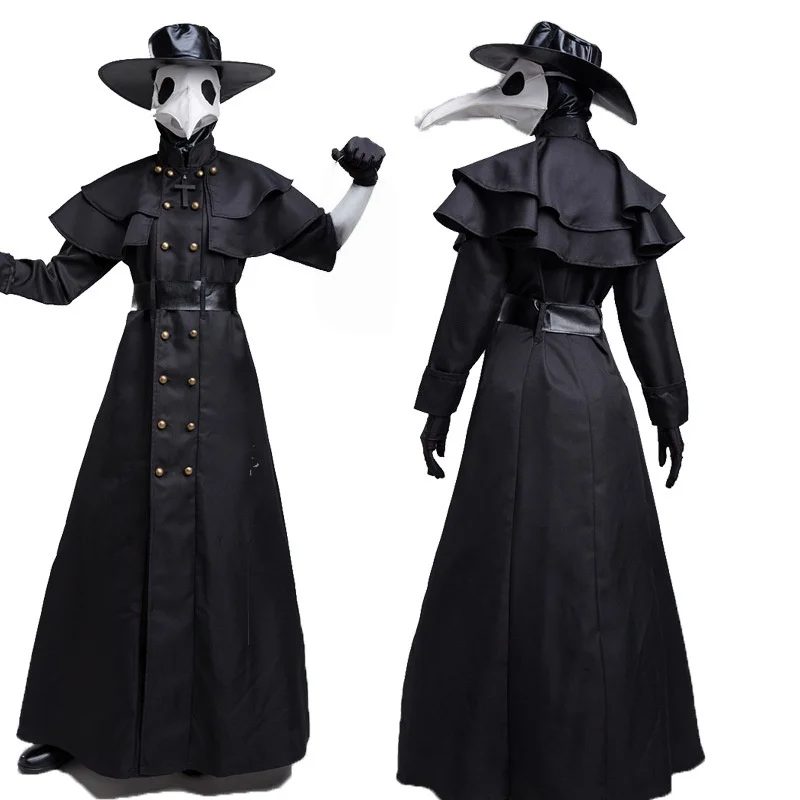 Female Plague Doctor Cosplay Dress Set Halloween  Costume Medieval Punk Birdman Masquerade Party  Props - view 2