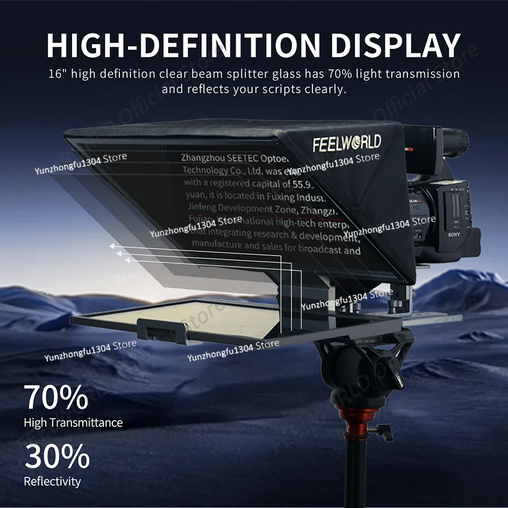 FEELWORLD TP16 16-inch Folding Teleprompter Supports Up To 16