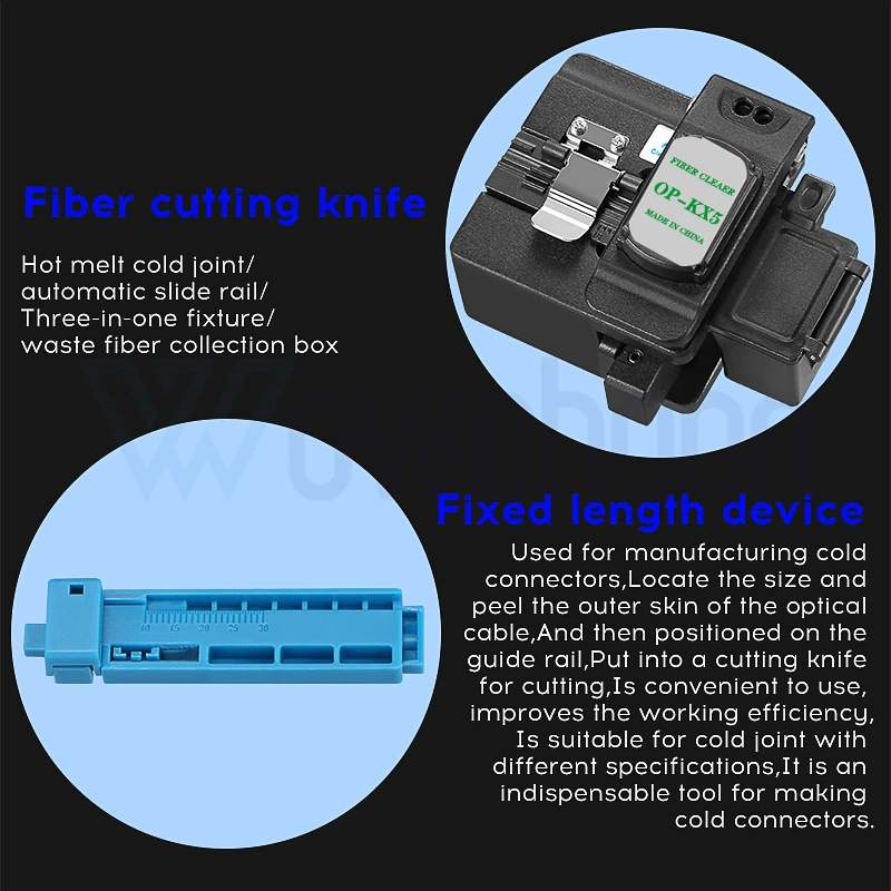 Kit de herramientas de fibra óptica FTTH con medidor de potencia óptica, localizador visual de fallas VFL de 30mW, cuchilla de fibra, pelacables y tijera DIY