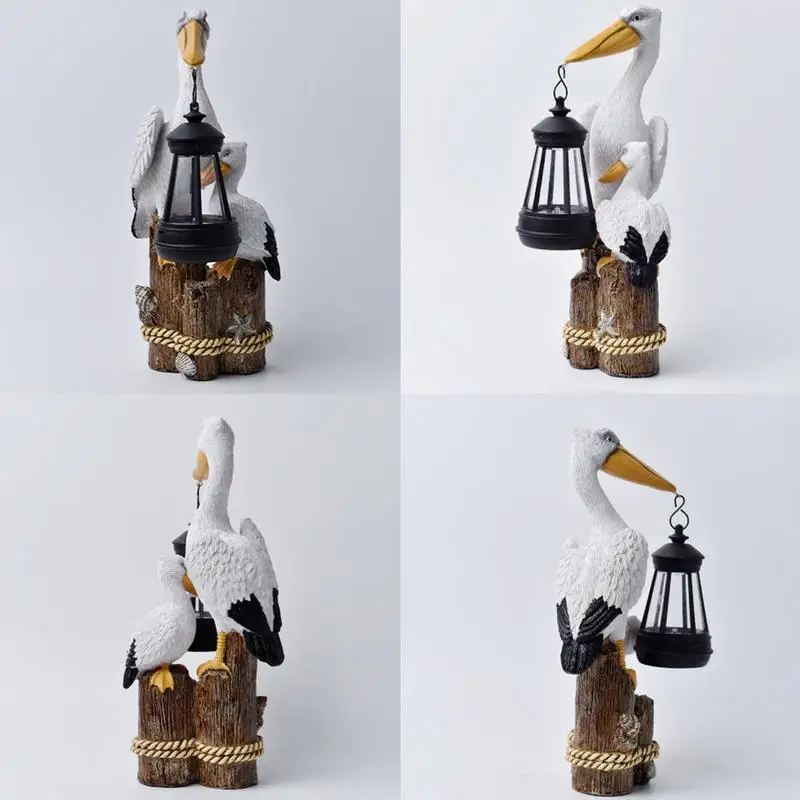 Luzes de jardim movido a energia solar animal estátua do jardim ao ar livre lâmpada para pátio gramado quintal decorativo estatueta pássaro ornamentos