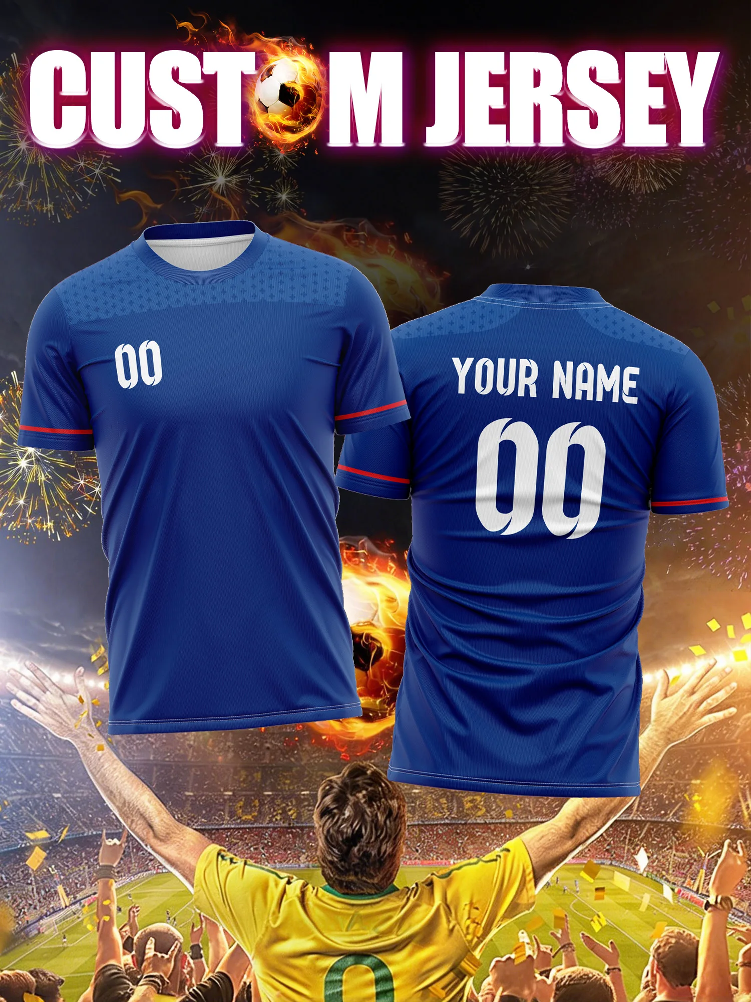 Camiseta de Fútbol Personalizada con Número e Imagen, Camiseta para Concursos Locales, Ropa para Competencias de Fútbol a Nivel de Distrito