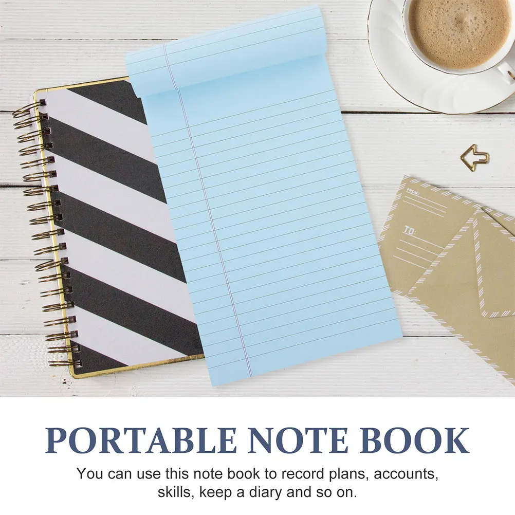 

4pcs A5 Pocket Size Legal Pad Tearable Notepad Wide Ruled Paper For Office School Home Portable Memo Notebook Time Plan Pads