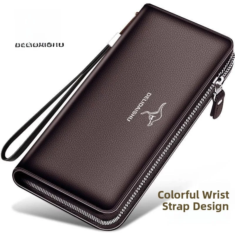 

Новинка 2025, мужской длинный кошелек на молнии, мягкая кожа, большая сумка для мобильного телефона Capaci, студенческая сумка для карт, кожаная сумка Busin Sle