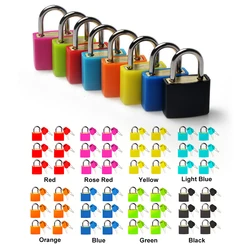 6pcs Security Lock with 2 Keys Travel Suitcase Padlock Lock 23MM Plastic Case Drawer Luggage Padlock for Home School Gym Office