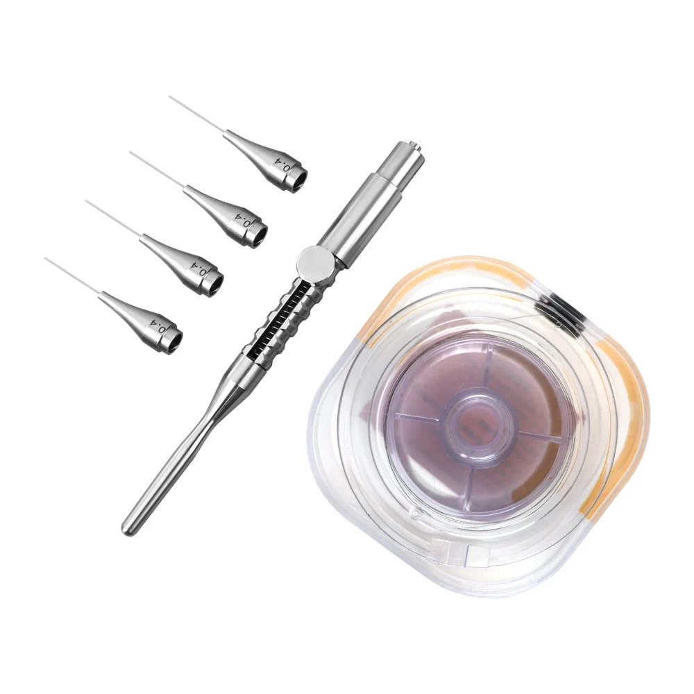 SYJH avec 4 têtes métalliques + 1 extracteur de fichiers dentaires cassés, extracteur de fichiers de Canal radiculaire pratique, outils d'instruments de dentiste