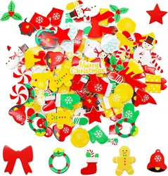 100PCS New printed Christmas foam stickers Xmas indoor decoration Ornament Reward label Promotion party favor gifts OEM