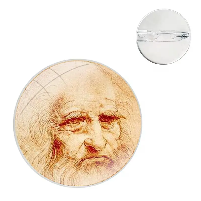 Pins Badge Metal Brooches For Clothes Backpack Decoration gift Italy leonardo da vinci art work painting