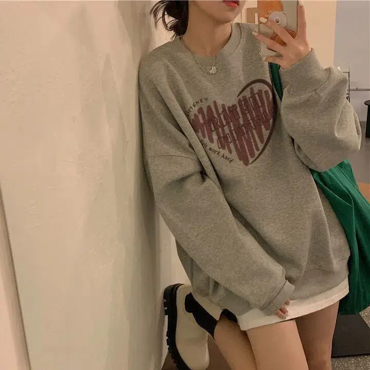 بلوزات النساء الشباب بلايز غطاء محرك السيارة مبطن أكتاف مفتوحة الرسومات قمصان ثقيلة دافئة براون بورجوندي ملابس الشارع الشهير الصلبة