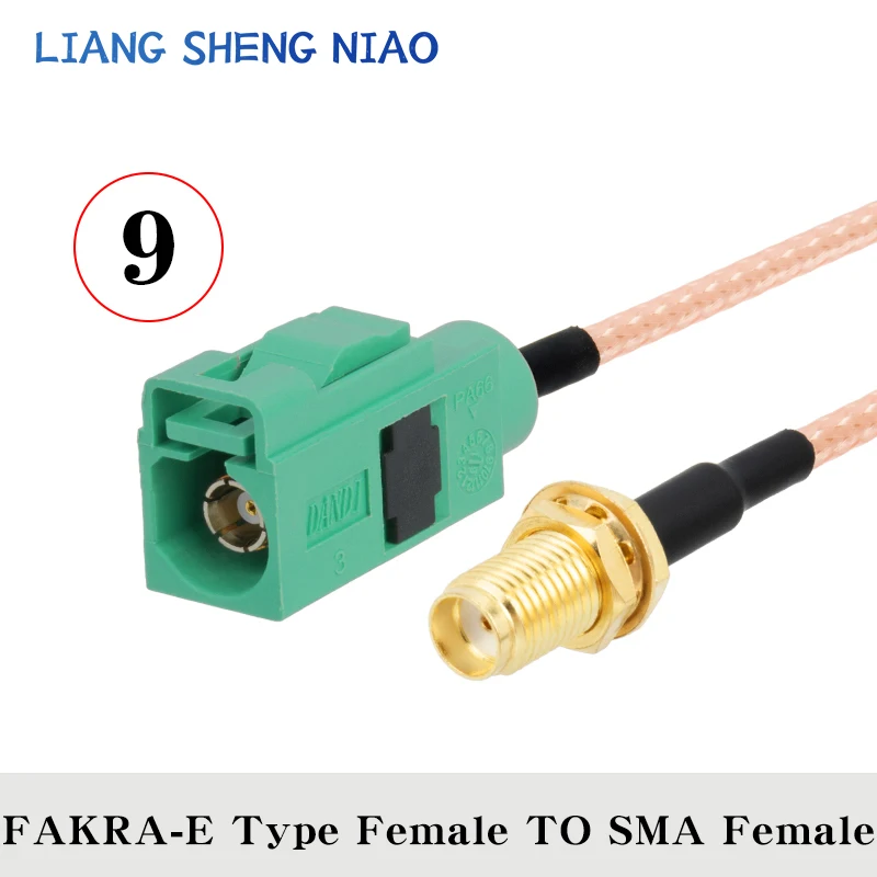 FAKRA E RG316โคแอกเซียลชาย/หญิงสายสำหรับรถยนต์วิทยุดาวเทียม GSM 50Ohm โทรศัพท์มือถือสำหรับ telematics