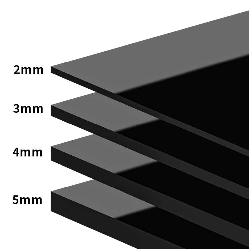 1Pcs Translucent Black Plastic Sheet Board Thick 2-5mm Can Reflect Sheet Plate For DIY Craft Project Sign Table Number Sign