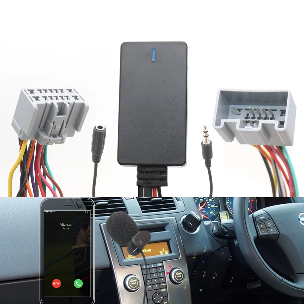 Handfree Car Bluetooth Module AUX Adapter For Volvo C30 S40 V40 V50 S60 S70 C70 V70 XC70 S80 XC90 AUTO Accessories