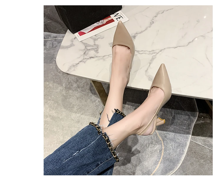 Sandalias retro de tacón grueso con punta abierta para mujer, zapatos de trabajo sin talón, profesionales, de corte bajo, a l...
