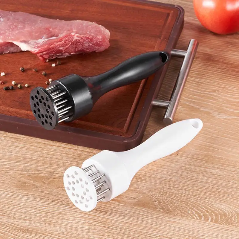 Stainless Steel Meat Tenderizer With Sharp Needles Non Slip Handle Perfect For Kitchen Steak Pork BBQ Cooking