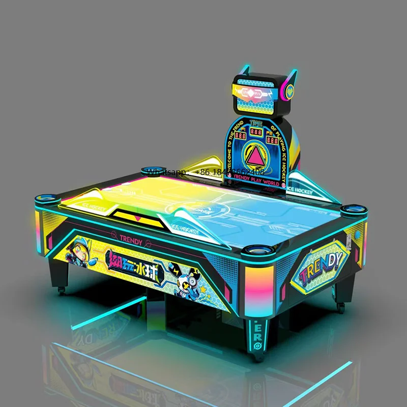 Hot Selling 2 Player Coin Operated Metal Spanish Air Hockey Game Machine Sport Simulator Table for Amusement Parks