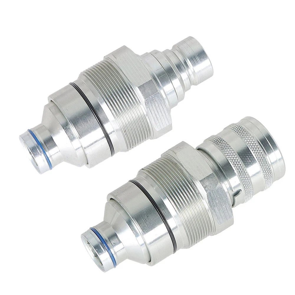 1/2 Hydraulic Male Female Flat Face Quick Connector Set 48mm Thread Diameter 7246802 7246799 Skid Steer Loader For Bobcat