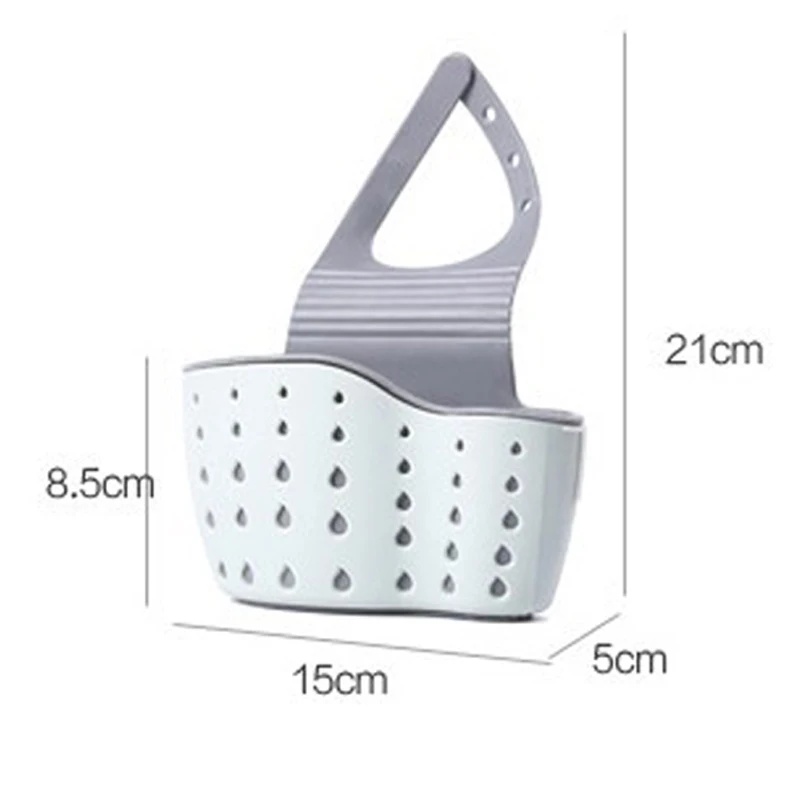 Sink Shelf Soap Sponge Drain Rack Hanging Bag Kitchen Accessorie Bathroom Holder Strap Faucet Storage Basket with Drain Holes