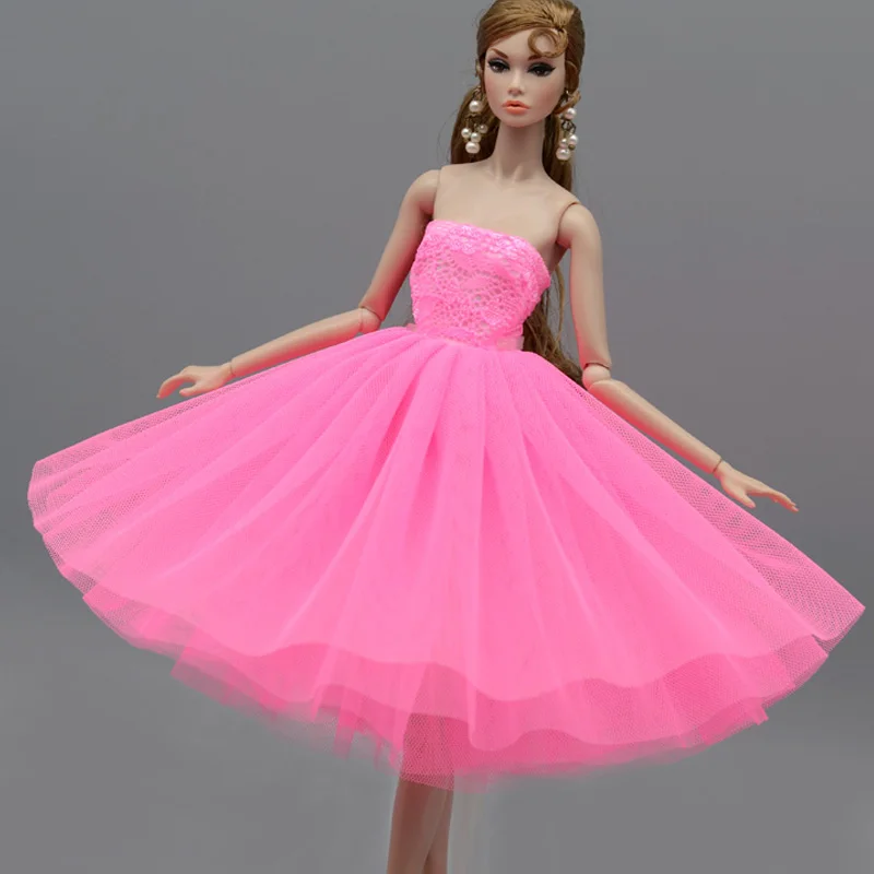 Sweet Pink Fashion Ballet Dress For Barbie Doll Outfits Party Dress Gown Vestidoes Clothes For Barbie Dolls 1/6 Doll Accessories