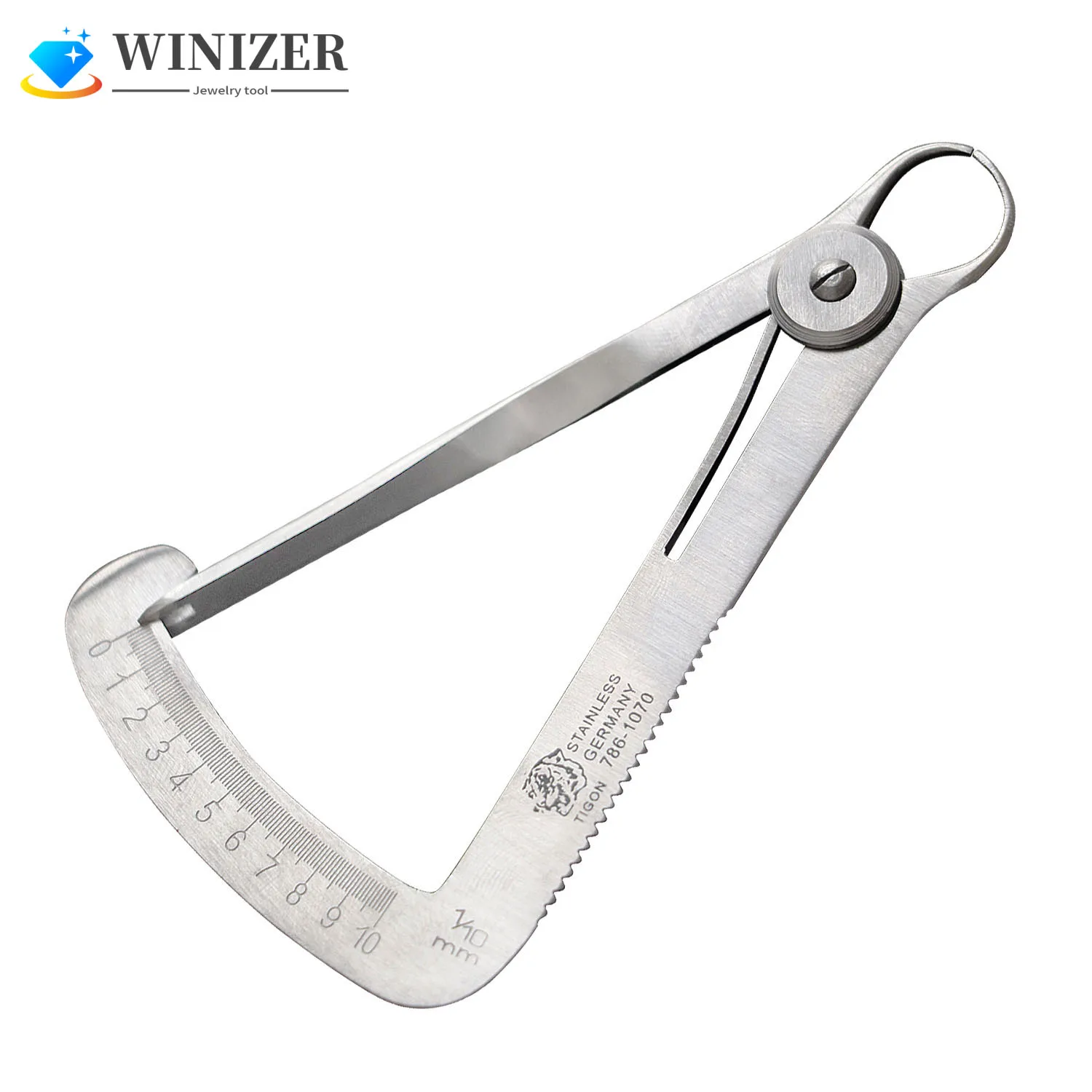 

Dental Gauge Caliper Stainless Steel Inside Calipers 0-10Mm Dental Lab Tool Metal Wax Measuring Caliper