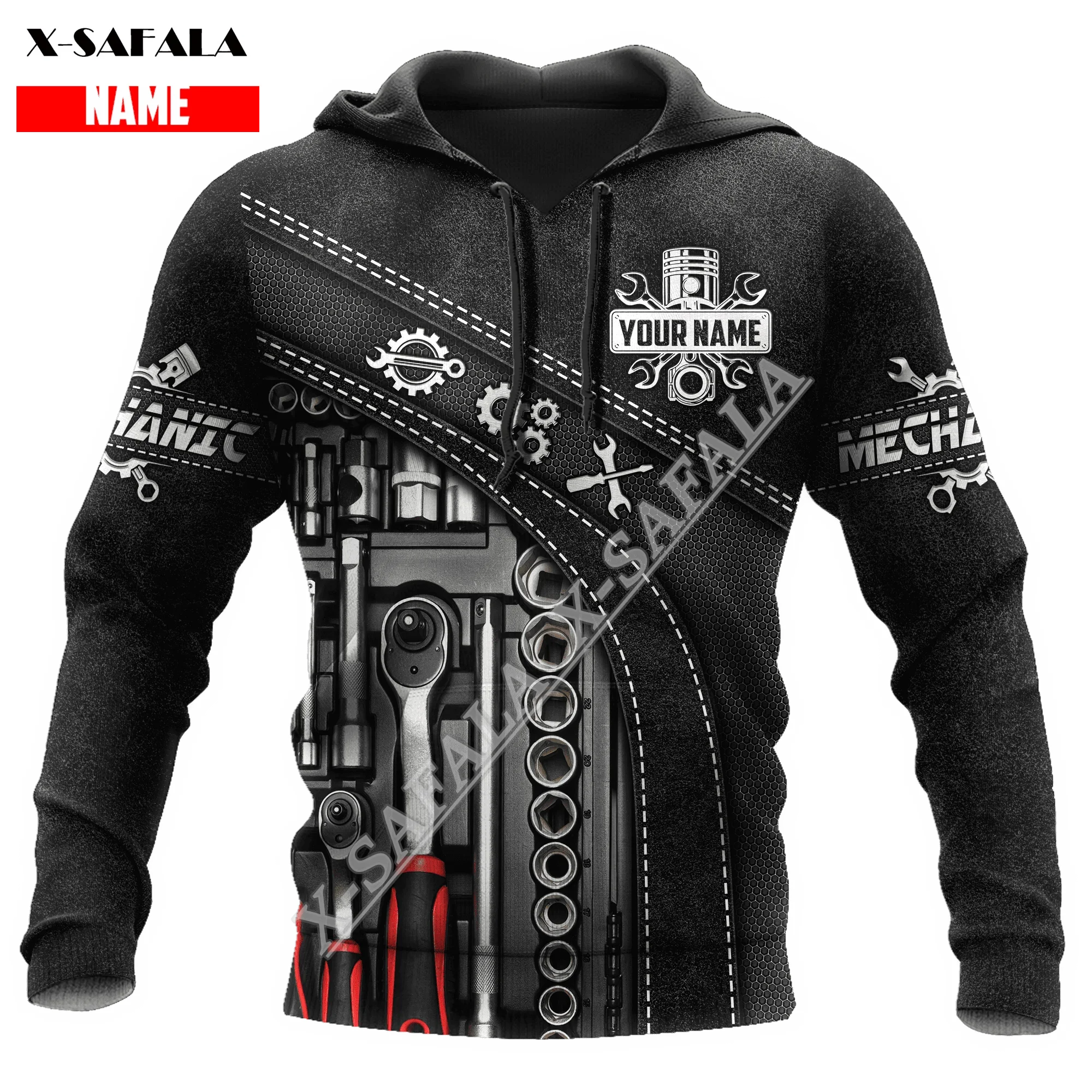 Mechanic Operator Skull Tool 3D Print Zipper Thicker Hoodie Men Pullover Sweatshirt Hooded Jersey Tracksuits Outwear